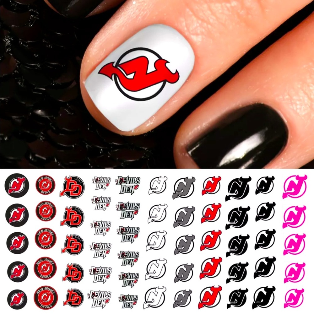 💌BO/GO$6 New Jersey Devils Transfer Nail Decals NFL